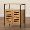 Baxton Studio Vander ModernOak Brown Finished Wood and Black Metal 2-Door Shoe Cabinet 194-11750-ZORO - alternate 7